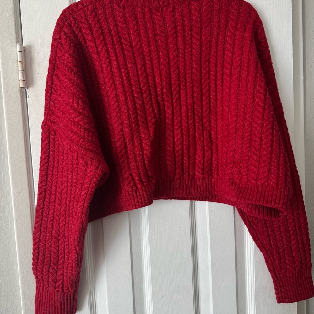 NWT Banana Republic Red Cable Knit Sweater - Picture 6 of 6